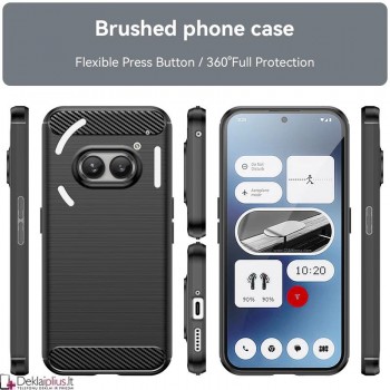 Carbon guminis dėklas - juodas (Nothing Phone 2A/Nothing Phone 2A Plus) Carbon guminis dėklas - juodas (Nothing Phone 2A/Nothing Phone 2A Plus)